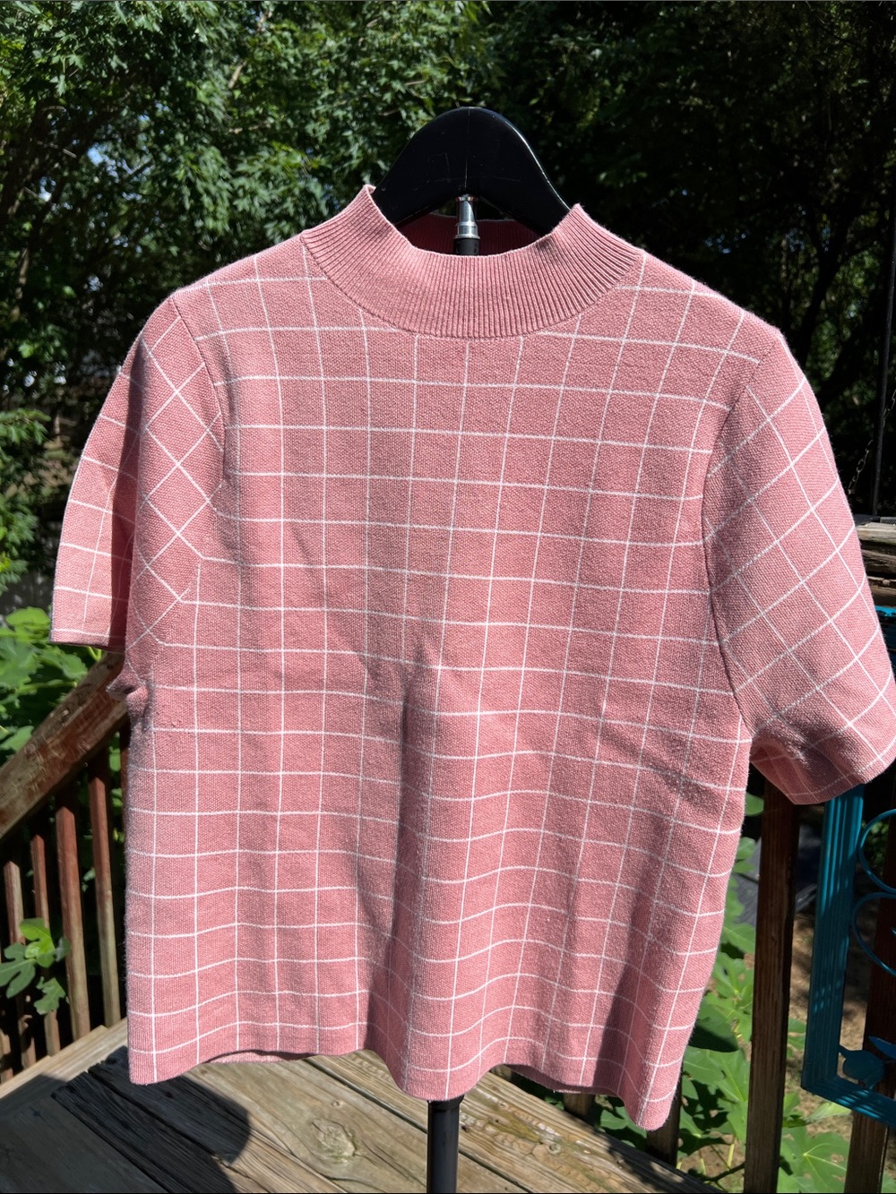 Anthropologie Maeve Rose Pink Knit Mock Neck Top Sweater
